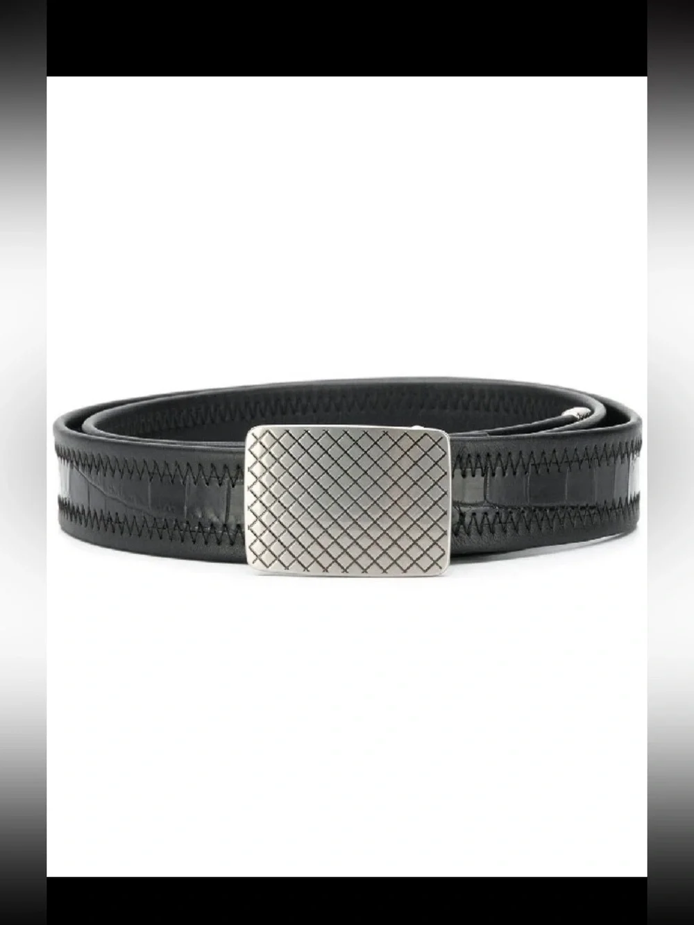 Bottega Veneta Crocodile Men’s Belt 85/34 Black